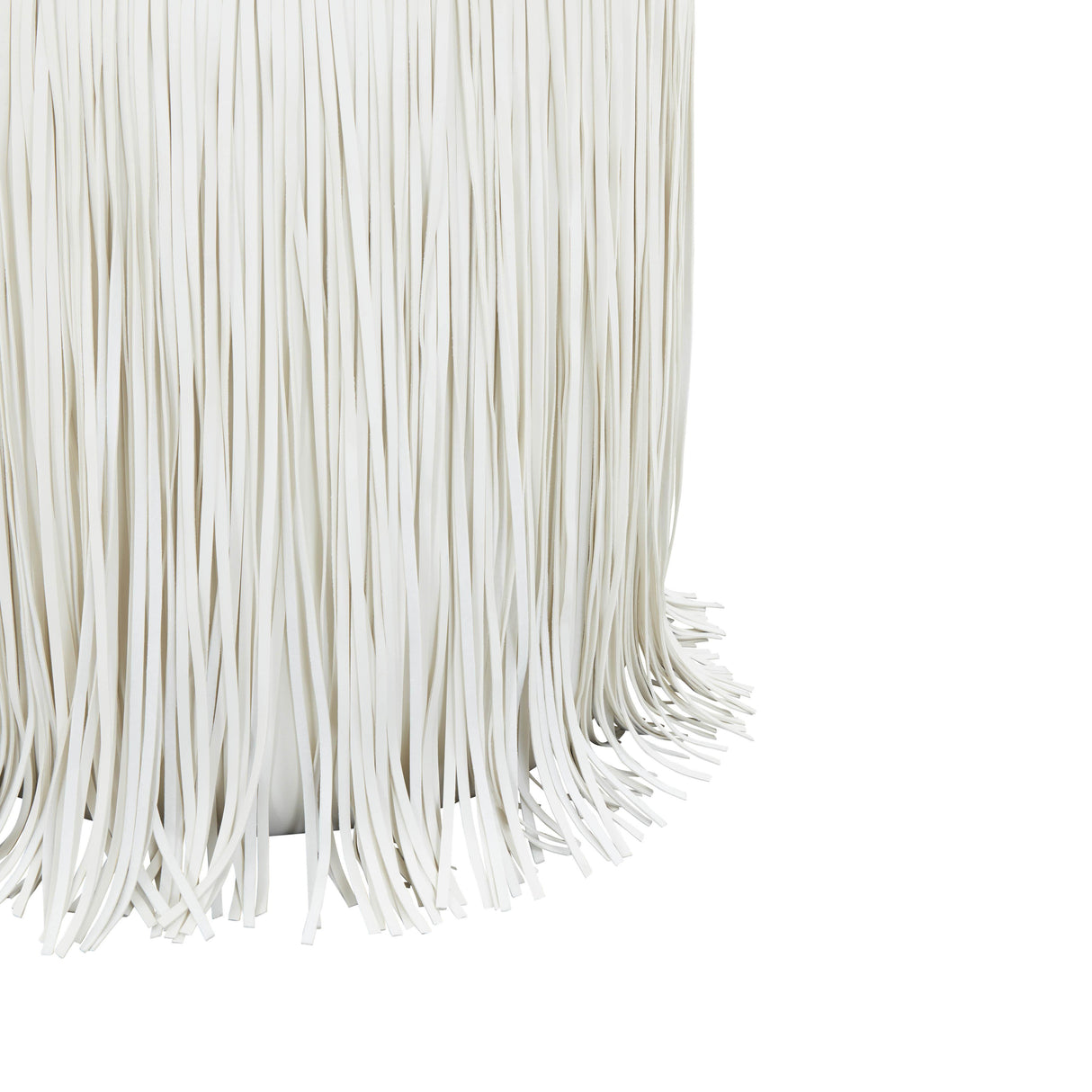 TOV Shag Me Ivory Performance Vegan Leather Ottoman