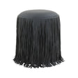 TOV Shag Me Black Performance Vegan Leather Ottoman