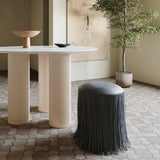 TOV Shag Me Black Performance Vegan Leather Ottoman