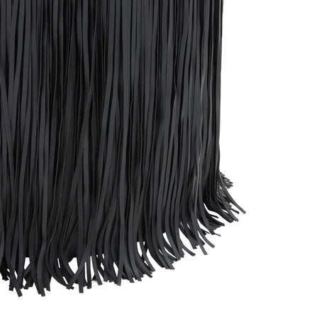 TOV Shag Me Black Performance Vegan Leather Ottoman