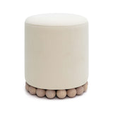 TOV Dex Cream Upcycled Fabric Ottoman