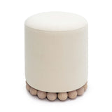 TOV Dex Cream Upcycled Fabric Ottoman