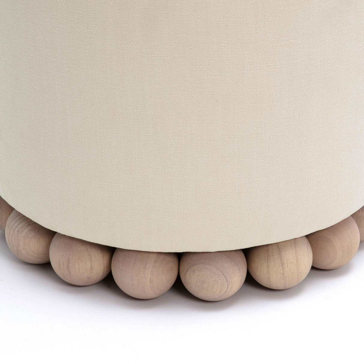 TOV Dex Cream Upcycled Fabric Ottoman