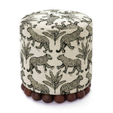 TOV Dex Taupe Leopard Jacquard Ottoman