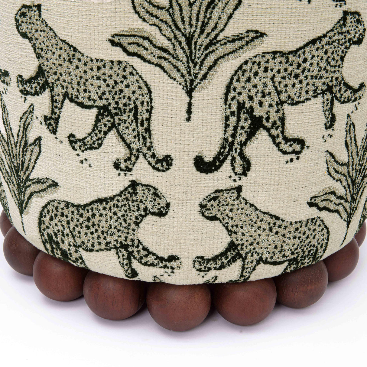 TOV Dex Taupe Leopard Jacquard Ottoman