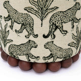 TOV Dex Taupe Leopard Jacquard Ottoman