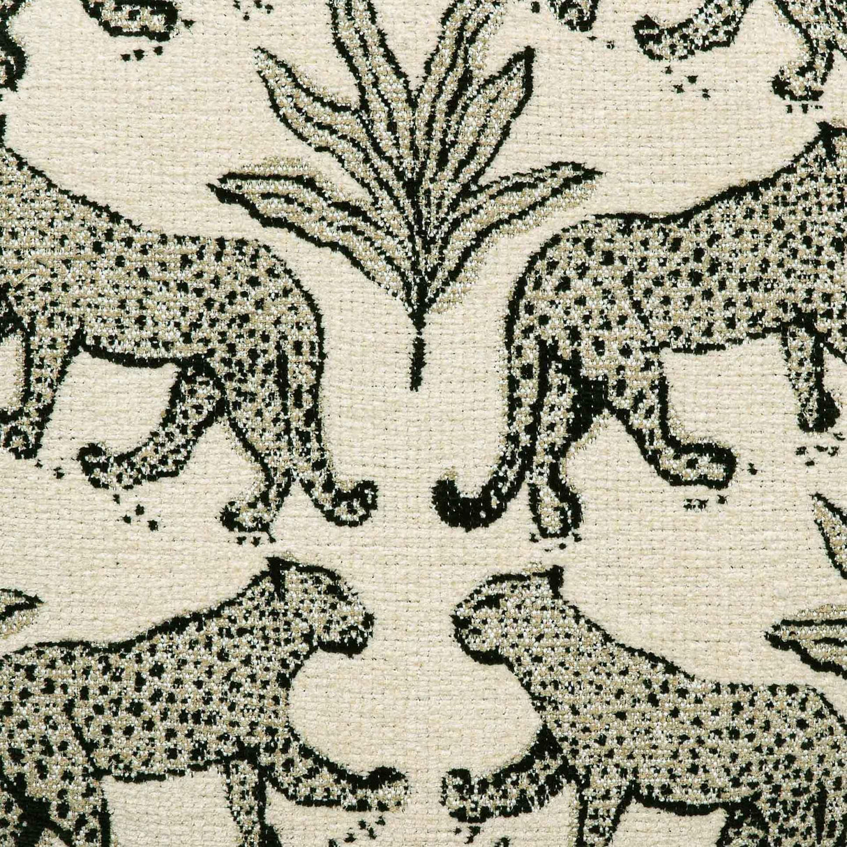 TOV Dex Taupe Leopard Jacquard Ottoman