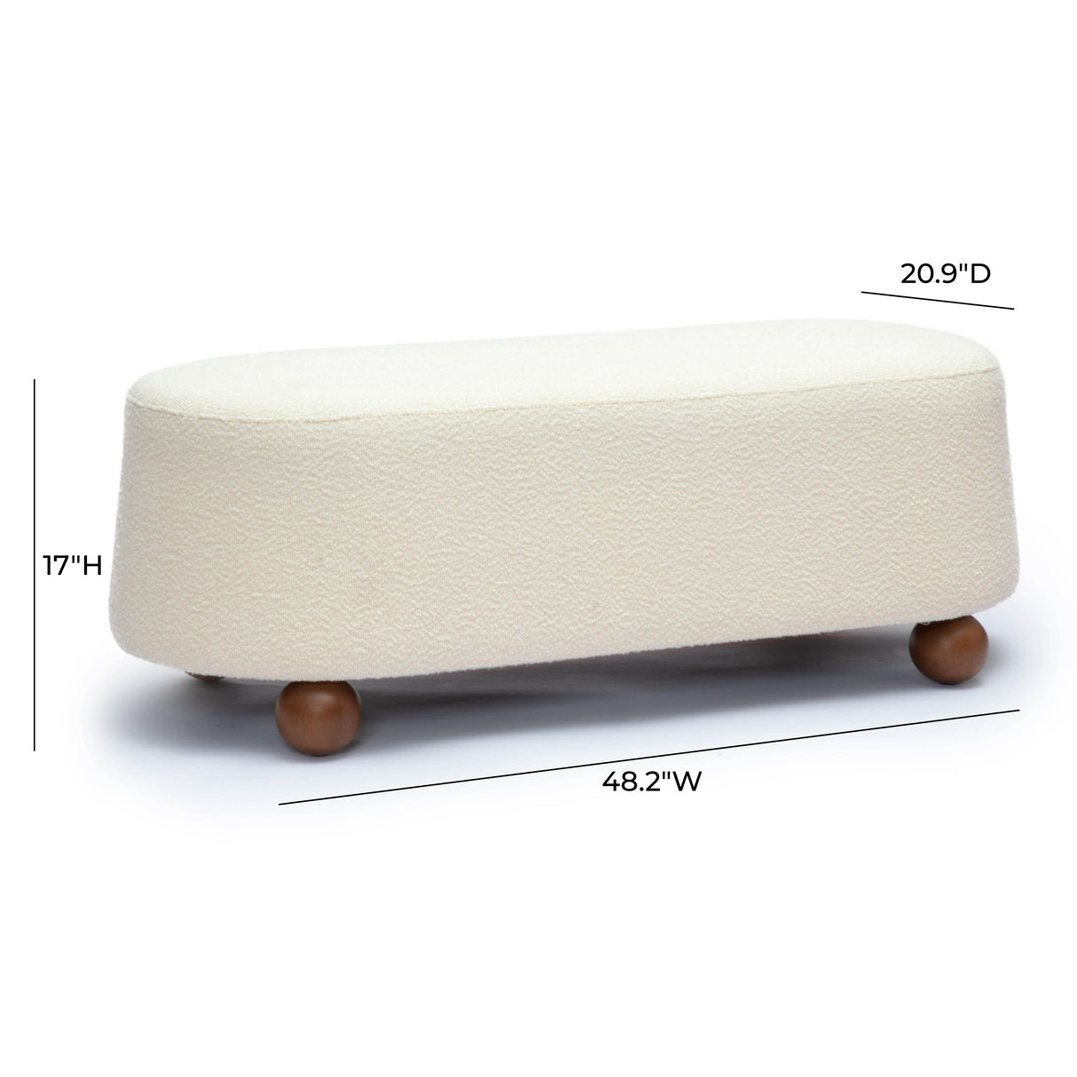 TOV Jaine Cream Boucle Large Ottoman