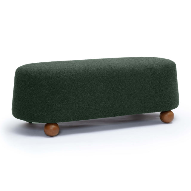 TOV Jaine Forest Green Boucle Large Ottoman