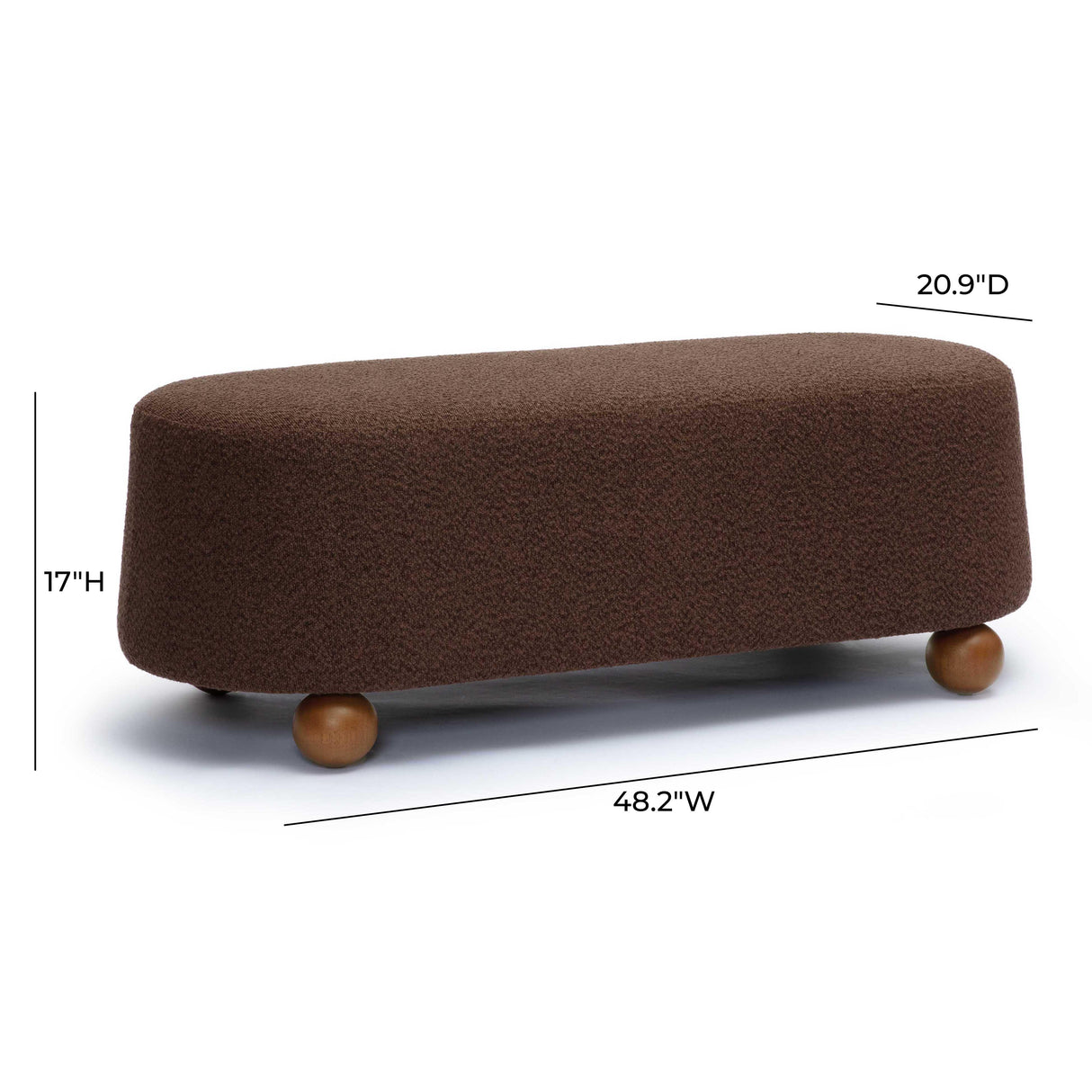 TOV Jaine Brown Boucle Large Ottoman