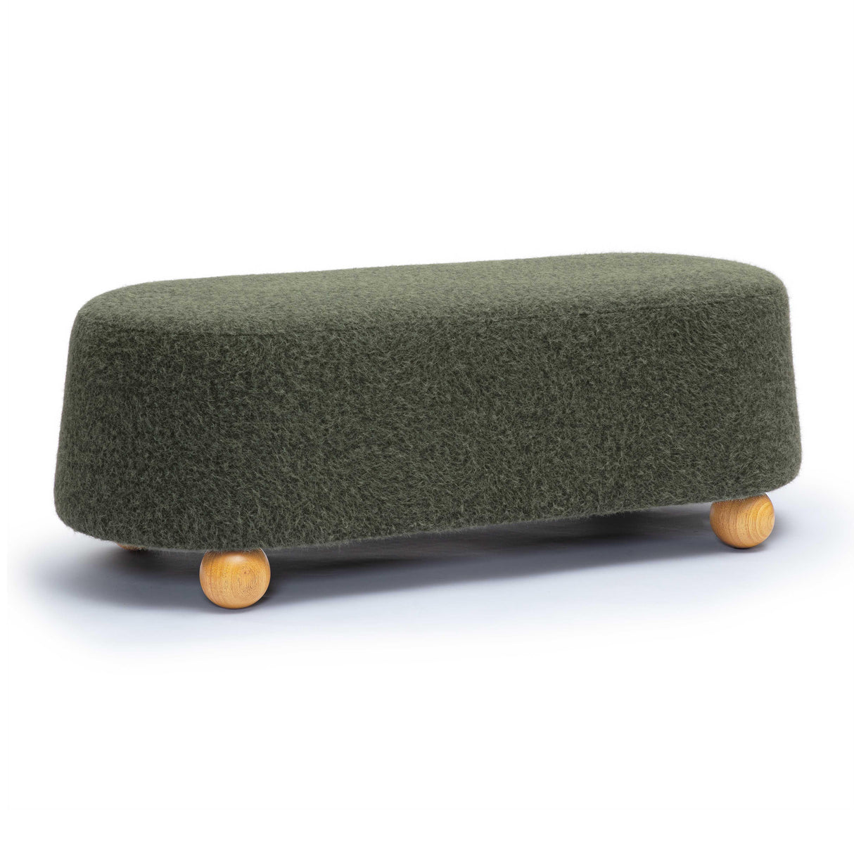 TOV Jaine Forest Green Loose Mohair Large Ottoman