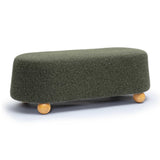 TOV Jaine Forest Green Loose Mohair Large Ottoman