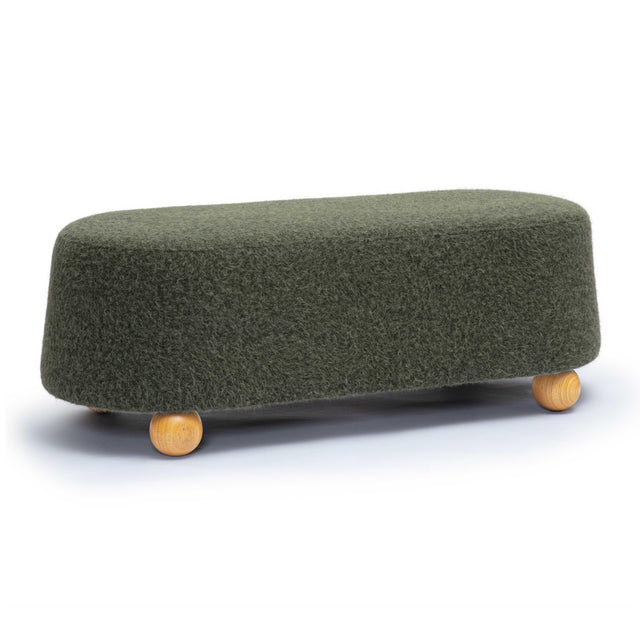 TOV Jaine Forest Green Loose Mohair Large Ottoman