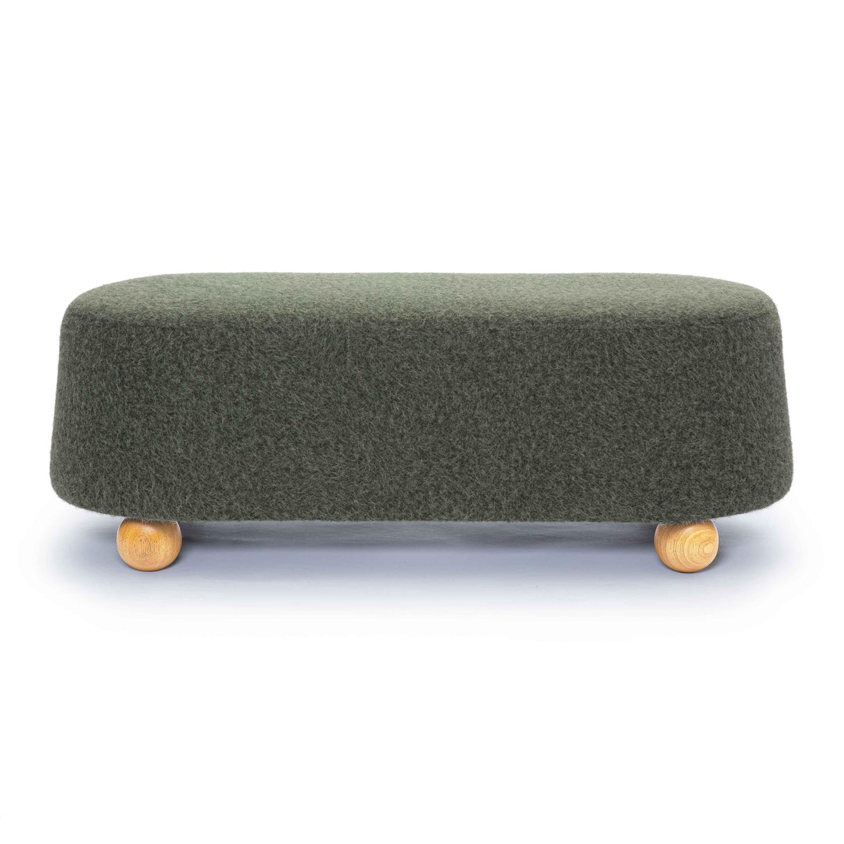TOV Jaine Forest Green Loose Mohair Large Ottoman