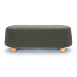 TOV Jaine Forest Green Loose Mohair Large Ottoman