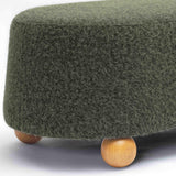 TOV Jaine Forest Green Loose Mohair Large Ottoman
