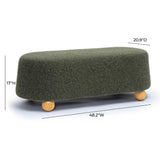 TOV Jaine Forest Green Loose Mohair Large Ottoman