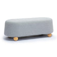 TOV Jaine Stone Grey Loose Mohair Large Ottoman