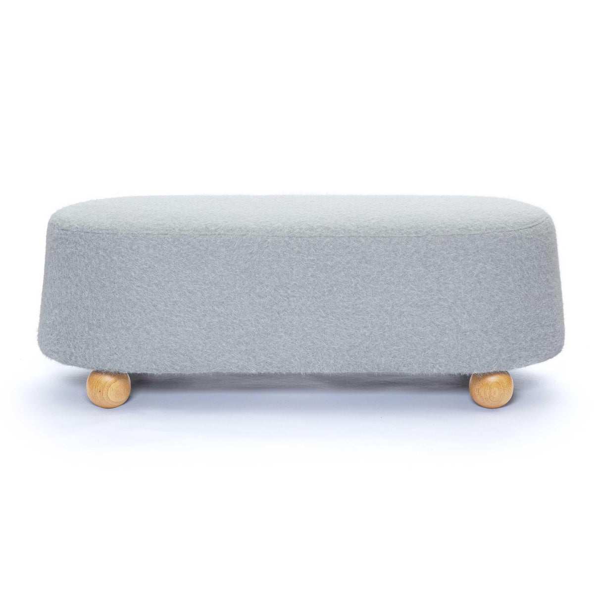 TOV Jaine Stone Grey Loose Mohair Large Ottoman