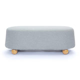 TOV Jaine Stone Grey Loose Mohair Large Ottoman
