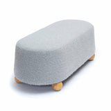 TOV Jaine Stone Grey Loose Mohair Large Ottoman