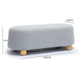 TOV Jaine Stone Grey Loose Mohair Large Ottoman