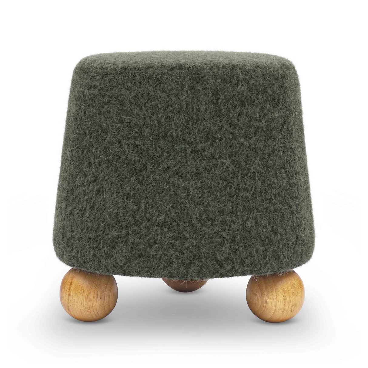TOV Jaine Forest Green Loose Mohair Ottoman