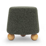 TOV Jaine Forest Green Loose Mohair Ottoman