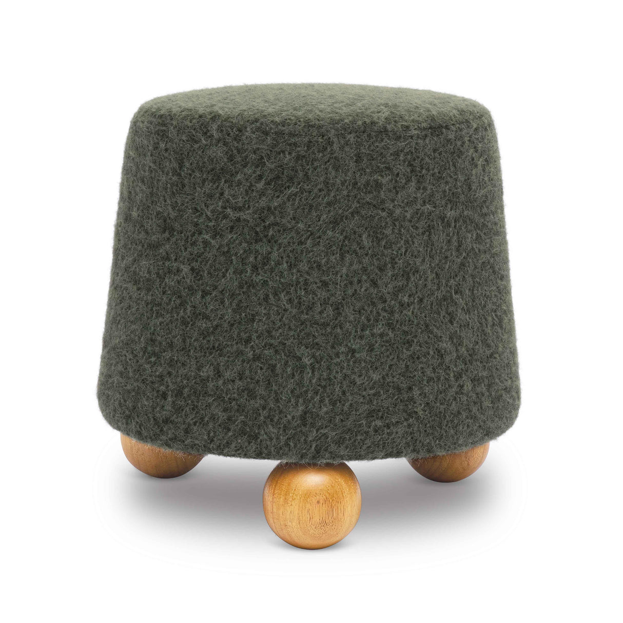 TOV Jaine Forest Green Loose Mohair Ottoman