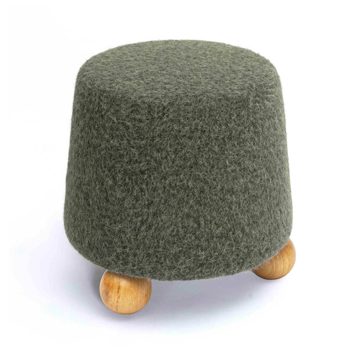 TOV Jaine Forest Green Loose Mohair Ottoman