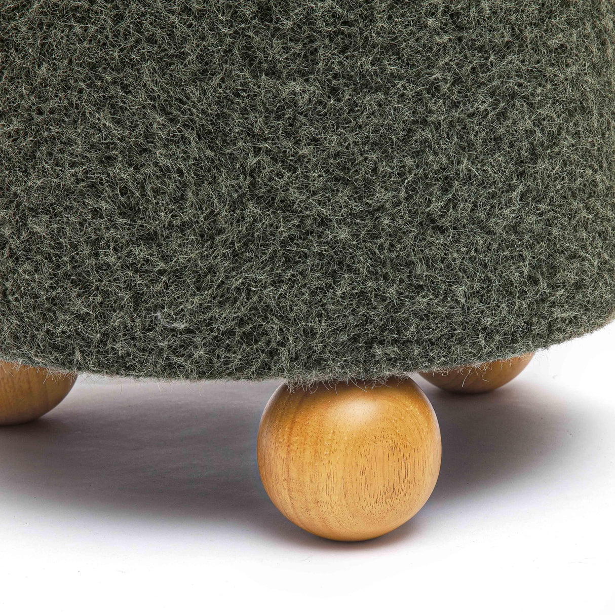 TOV Jaine Forest Green Loose Mohair Ottoman