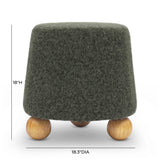 TOV Jaine Forest Green Loose Mohair Ottoman