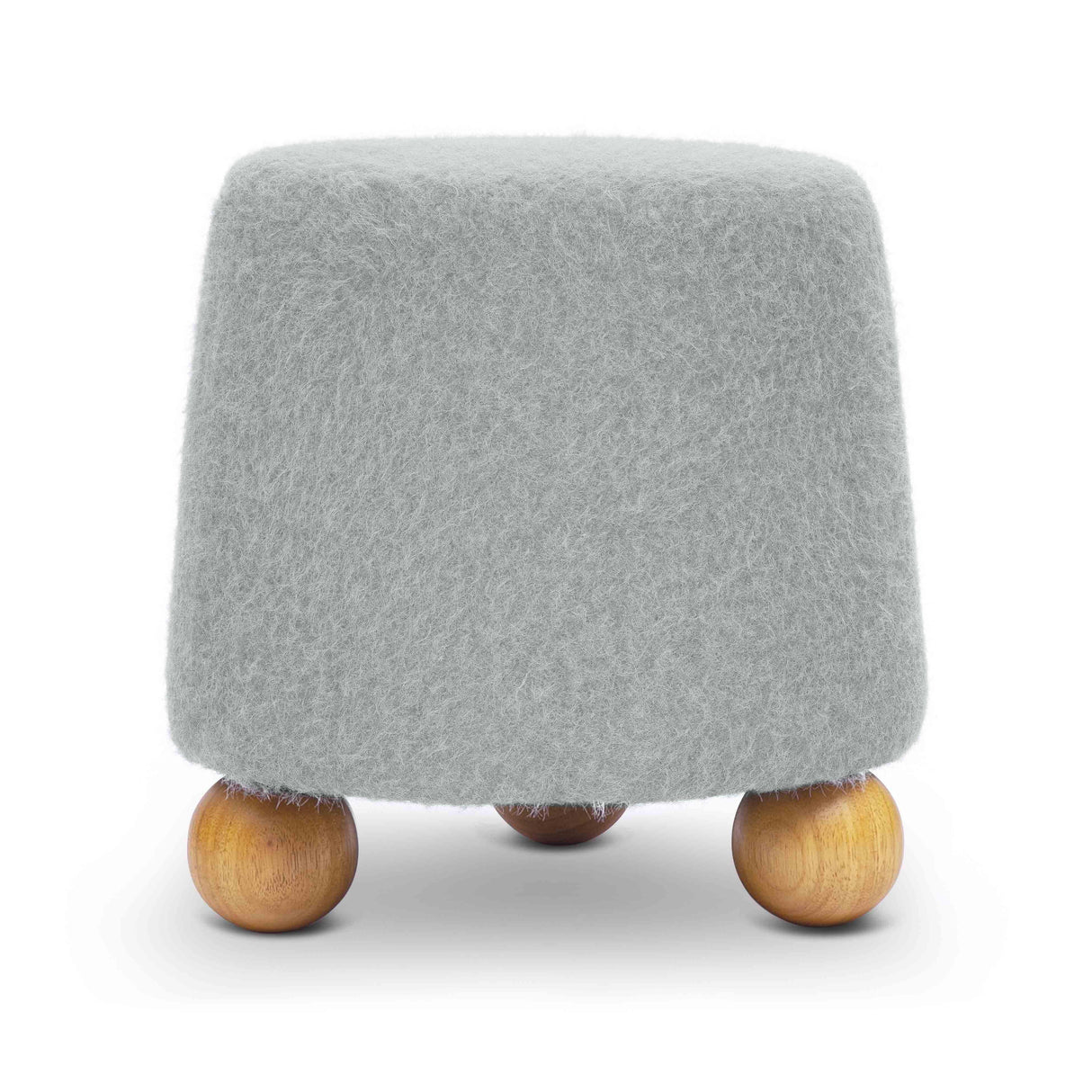 TOV Jaine Stone Grey Loose Mohair Ottoman