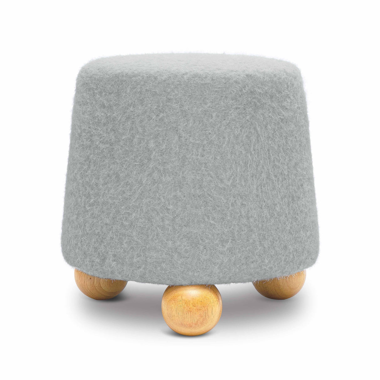 TOV Jaine Stone Grey Loose Mohair Ottoman