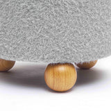 TOV Jaine Stone Grey Loose Mohair Ottoman