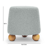 TOV Jaine Stone Grey Loose Mohair Ottoman