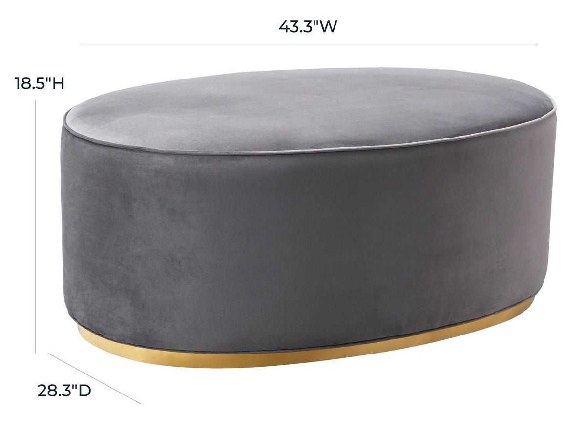 TOV Scarlett Grey Ottoman