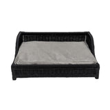 TOV Poppy Black Rattan Small Pet Bed