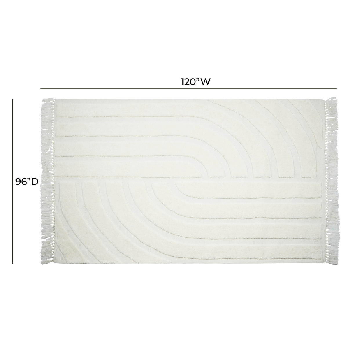 TOV Loop White 8' x 10' Area Rug