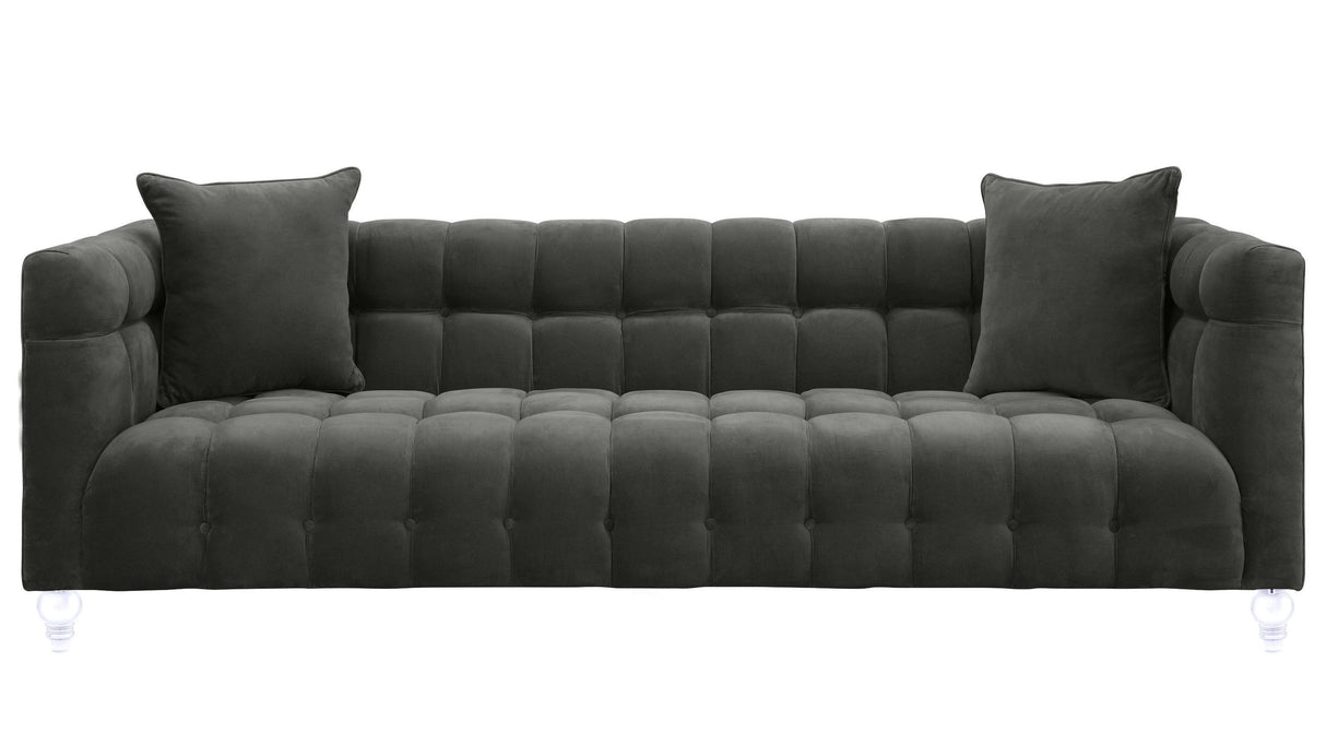 TOV Bea Grey Velvet Sofa