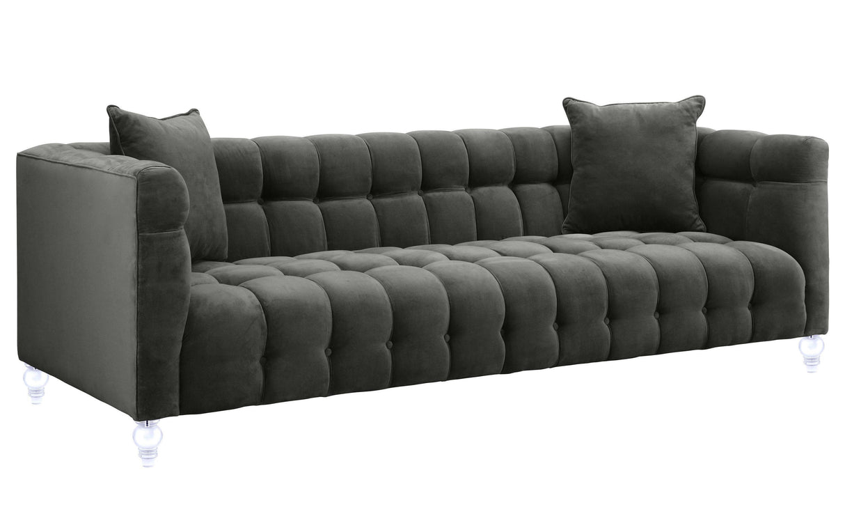 TOV Bea Grey Velvet Sofa
