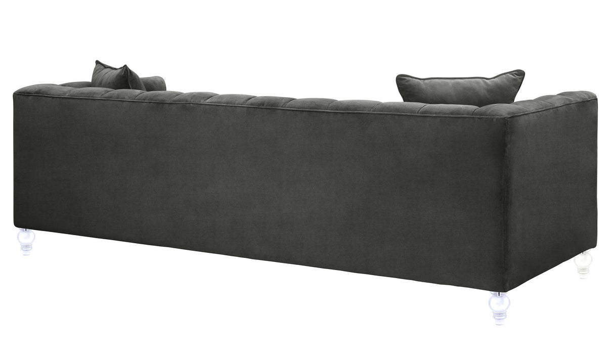 TOV Bea Grey Velvet Sofa