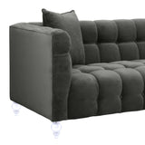 TOV Bea Grey Velvet Sofa