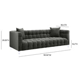 TOV Bea Grey Velvet Sofa