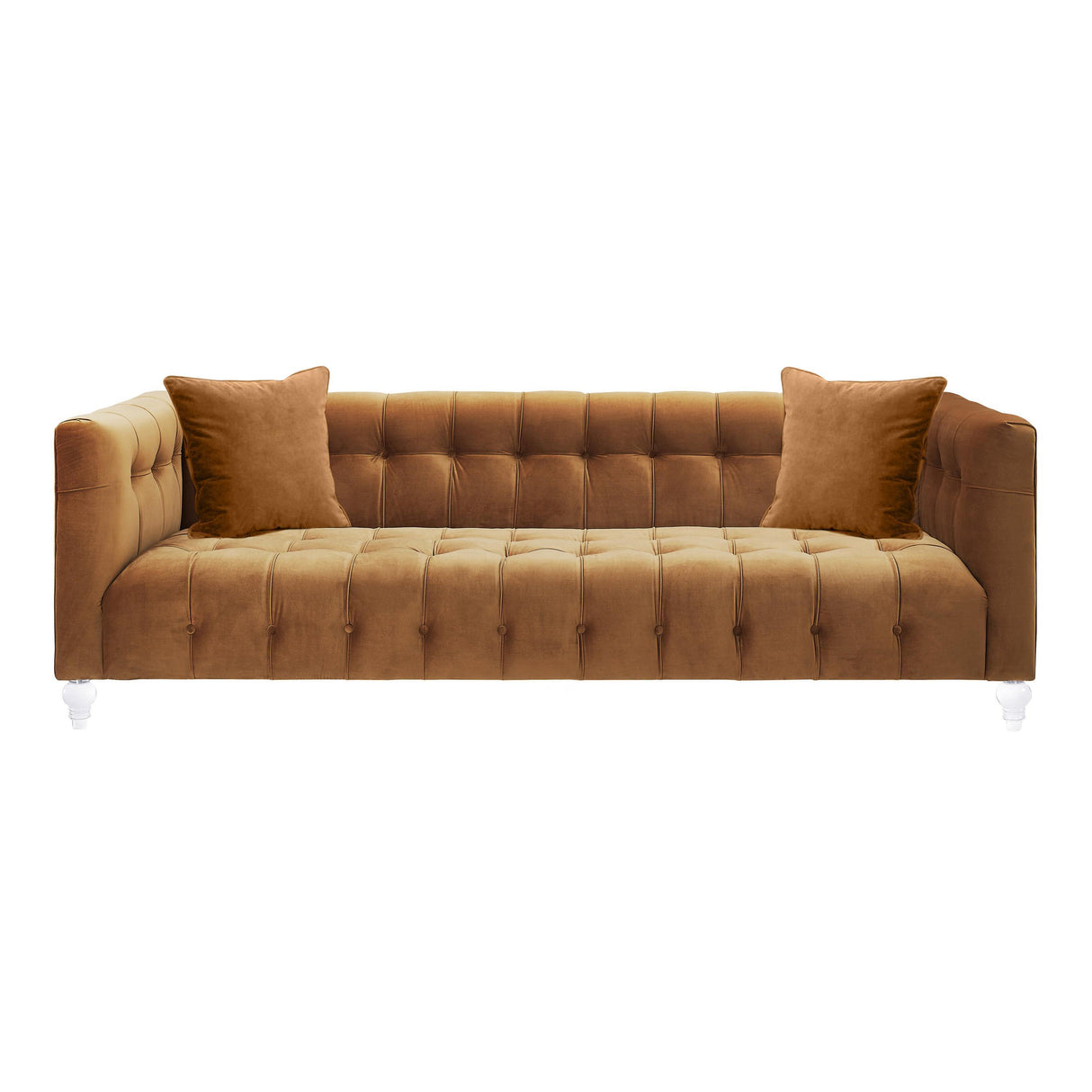 TOV Bea Cognac Velvet Sofa