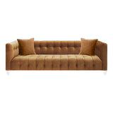TOV Bea Cognac Velvet Sofa