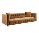 TOV Bea Cognac Velvet Sofa