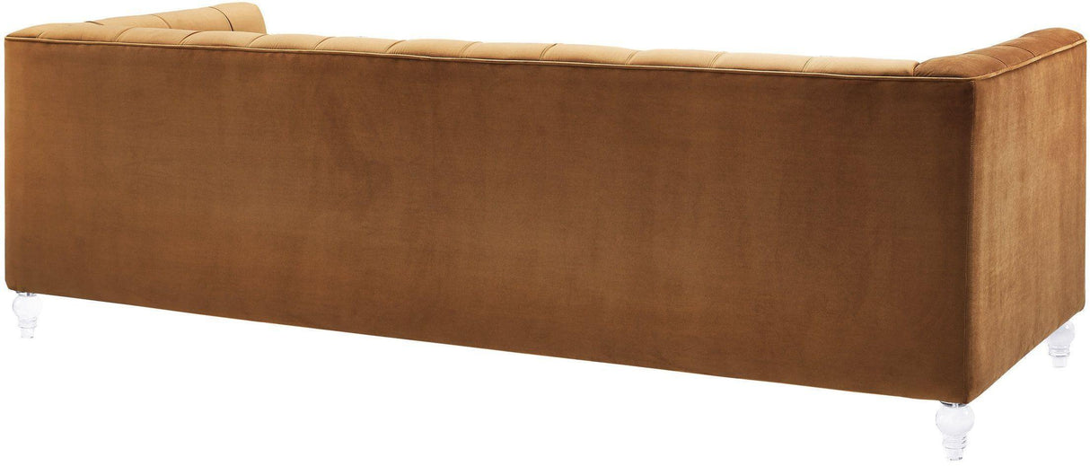 TOV Bea Cognac Velvet Sofa