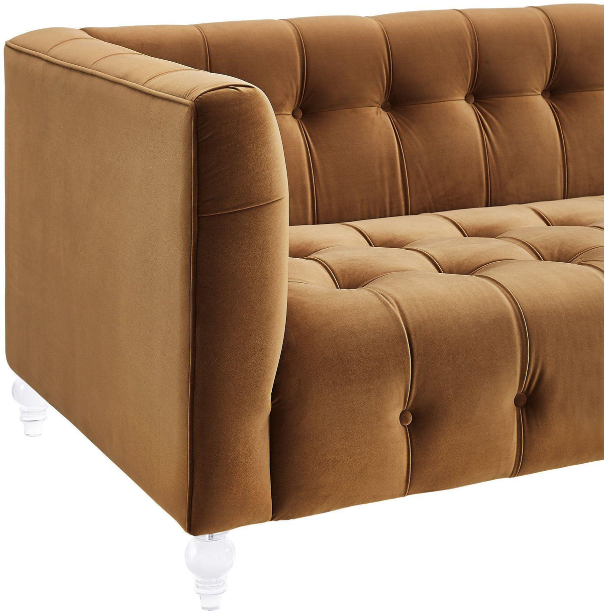 TOV Bea Cognac Velvet Sofa