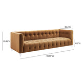 TOV Bea Cognac Velvet Sofa
